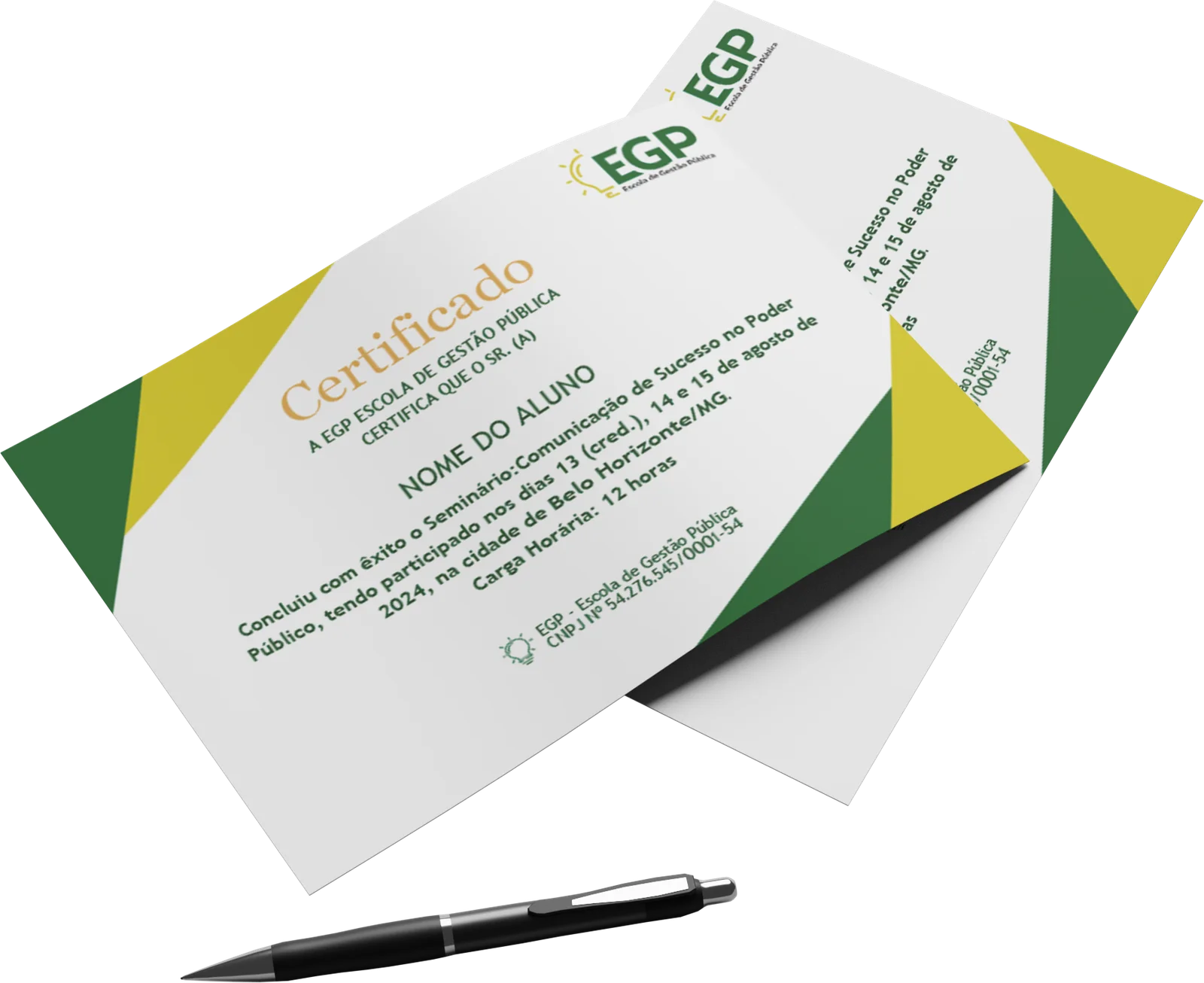 Certificado oficial EGP — Escola de Gestão Pública